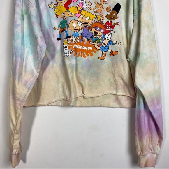 NICKELODEON TIE DYE CROP SWEATSHIRT SIZE XL - Picture 4 of 10